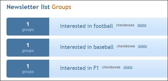 Mailchimp interest groups